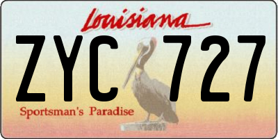 LA license plate ZYC727