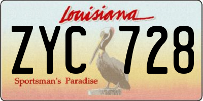 LA license plate ZYC728