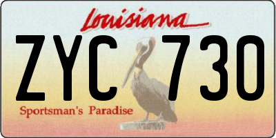 LA license plate ZYC730