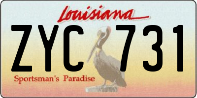 LA license plate ZYC731