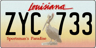 LA license plate ZYC733