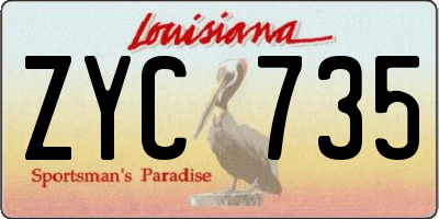 LA license plate ZYC735