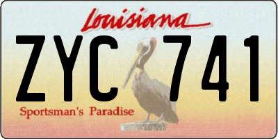 LA license plate ZYC741