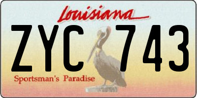 LA license plate ZYC743
