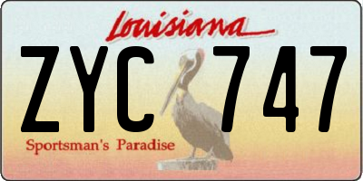 LA license plate ZYC747