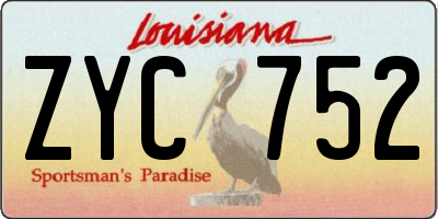 LA license plate ZYC752