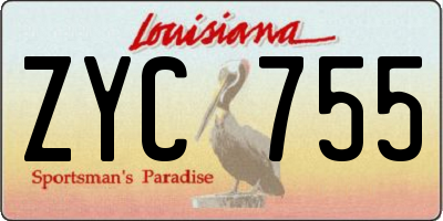LA license plate ZYC755