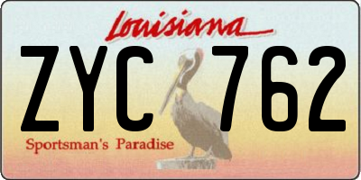 LA license plate ZYC762