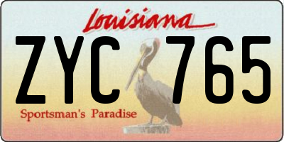 LA license plate ZYC765