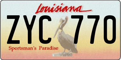 LA license plate ZYC770