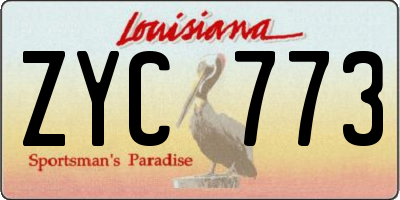 LA license plate ZYC773