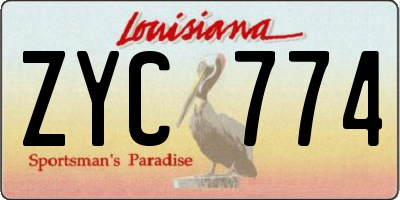 LA license plate ZYC774