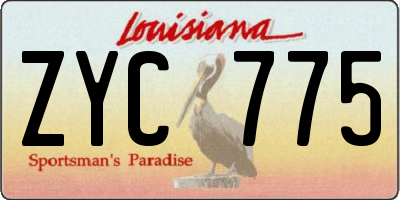 LA license plate ZYC775