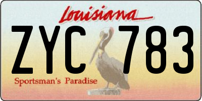 LA license plate ZYC783
