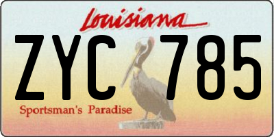 LA license plate ZYC785
