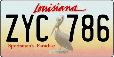 LA license plate ZYC786