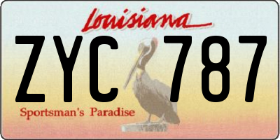 LA license plate ZYC787