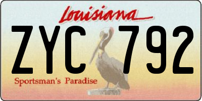 LA license plate ZYC792
