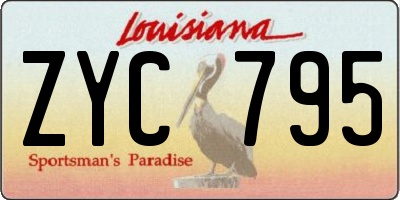 LA license plate ZYC795
