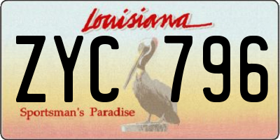 LA license plate ZYC796