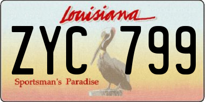 LA license plate ZYC799