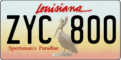 LA license plate ZYC800