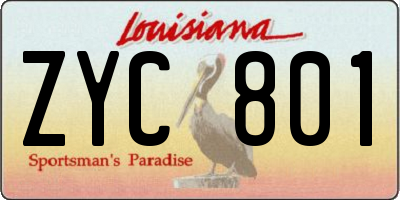 LA license plate ZYC801