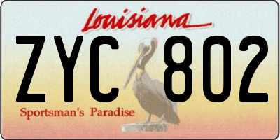 LA license plate ZYC802