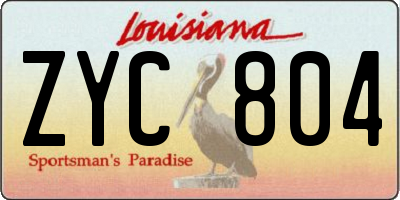 LA license plate ZYC804