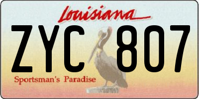 LA license plate ZYC807