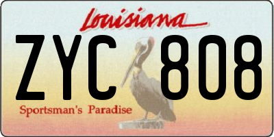 LA license plate ZYC808
