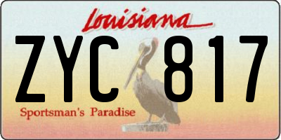 LA license plate ZYC817