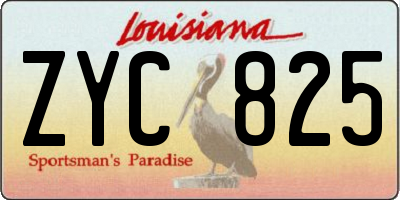LA license plate ZYC825