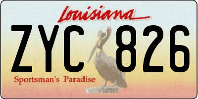 LA license plate ZYC826