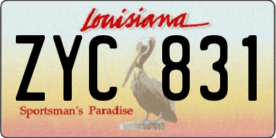 LA license plate ZYC831