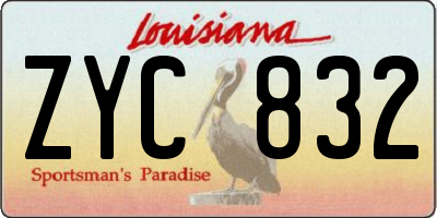LA license plate ZYC832