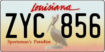 LA license plate ZYC856