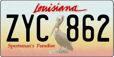 LA license plate ZYC862