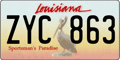 LA license plate ZYC863