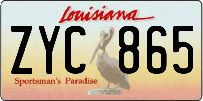 LA license plate ZYC865