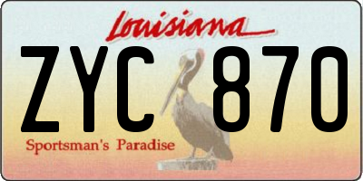 LA license plate ZYC870