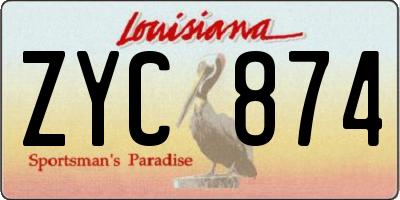 LA license plate ZYC874