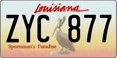 LA license plate ZYC877