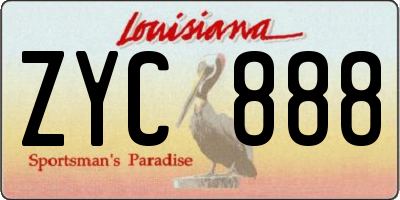 LA license plate ZYC888