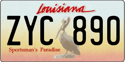 LA license plate ZYC890