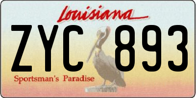 LA license plate ZYC893