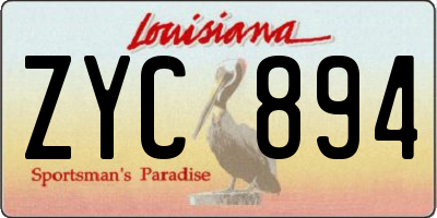 LA license plate ZYC894