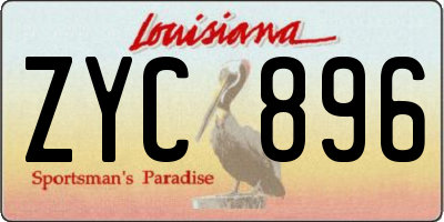 LA license plate ZYC896