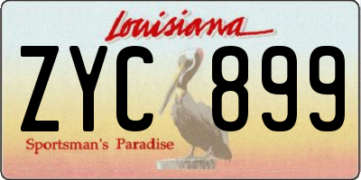 LA license plate ZYC899