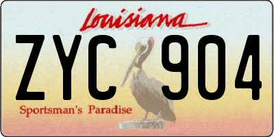 LA license plate ZYC904